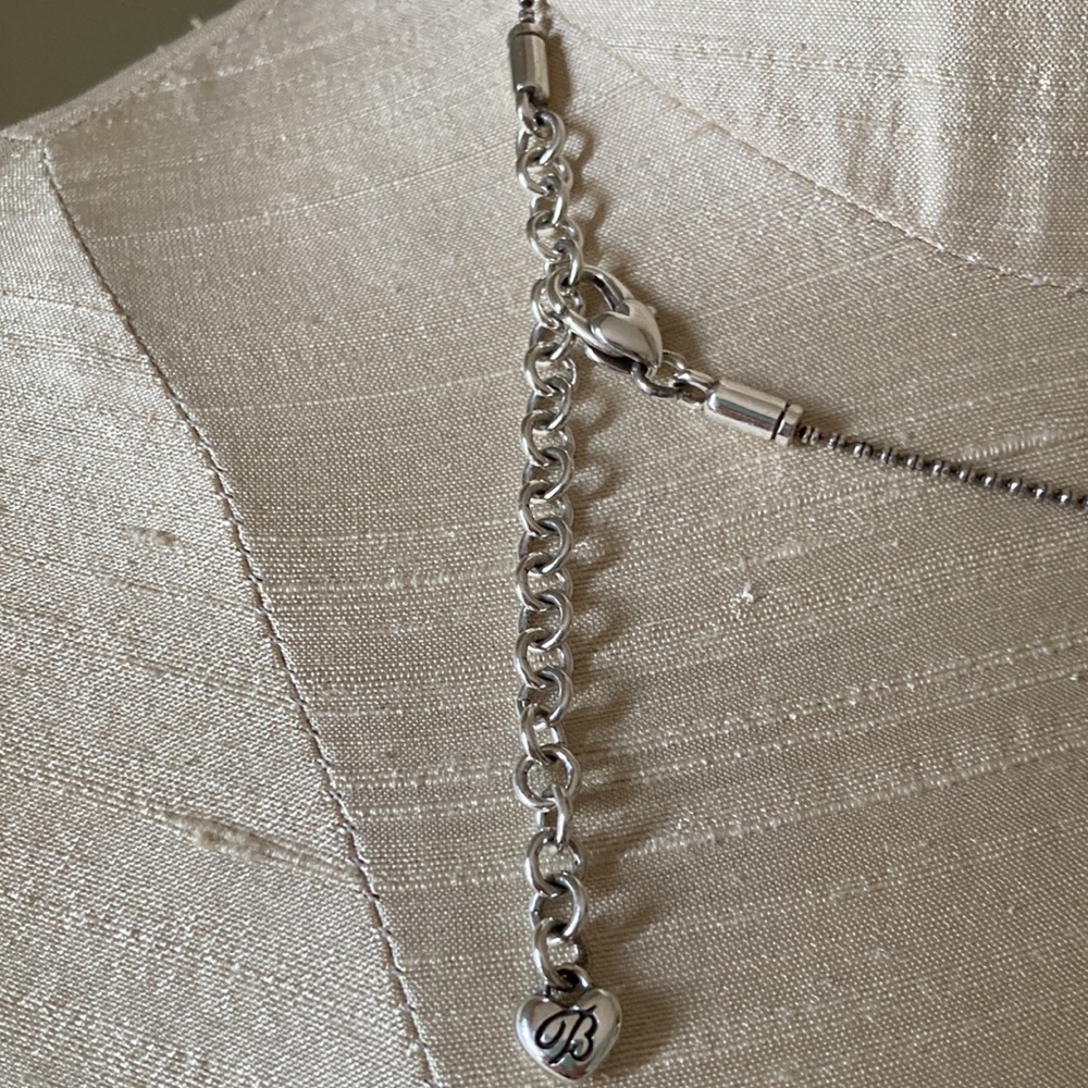 Brighton black onyx pendant necklace with adjustable length chain. - Picture 4 of 6